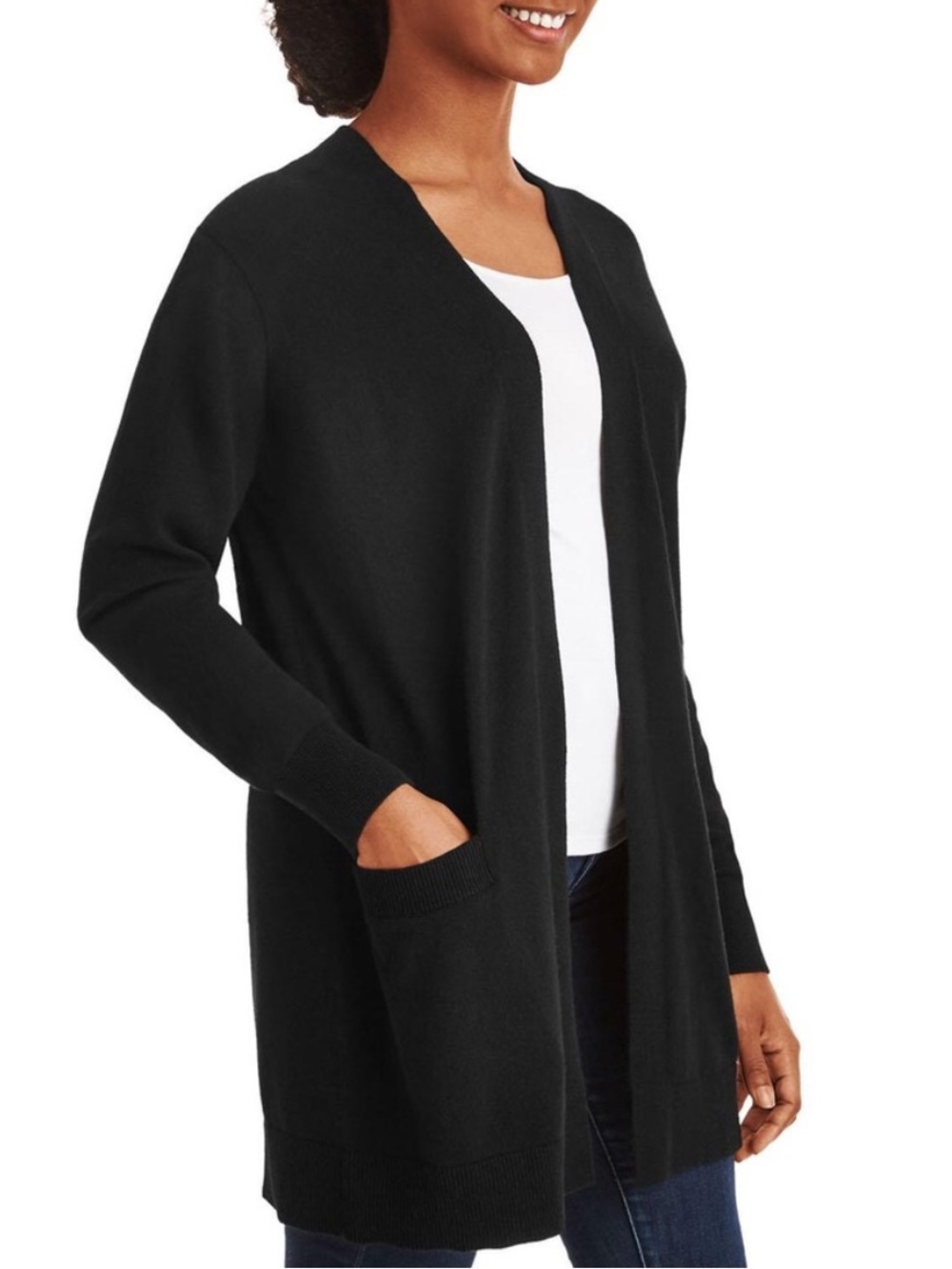 Member’s Mark Luxury Cashmere Blend Cardigan Black NEW